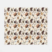 かわいいコーヒーと甘い愛好家のパターン毛布 フリースブランケット (正面(横))