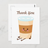 かわいいコーヒーに追加テキストありがとう ポストカード (正面/裏面)