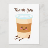 かわいいコーヒーに追加テキストありがとう ポストカード (正面)