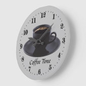 かわいいコーヒーのタイムデコー ラージ壁時計 (傾斜)