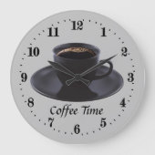 かわいいコーヒーのタイムデコー ラージ壁時計 (正面)