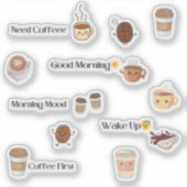 かわいいコーヒーの気分ステッカーシート シール (正面)