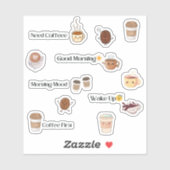 かわいいコーヒーの気分ステッカーシート シール (シート)