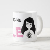 かわいいコーヒーは私を作るスマイルミーム ジャンボコーヒーマグカップ (正面右)