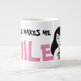 かわいいコーヒーは私を作るスマイルミーム ジャンボコーヒーマグカップ