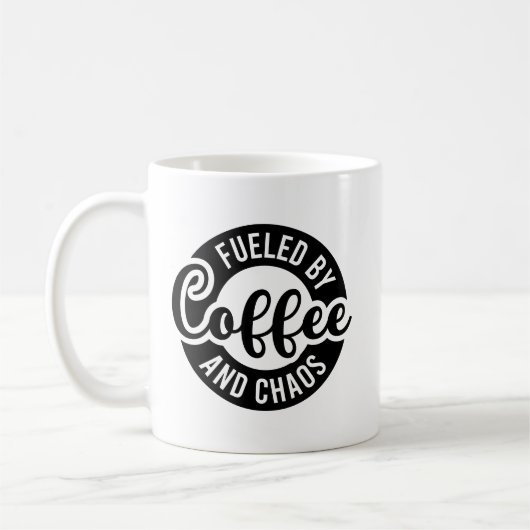 かわいいコーヒーカオスワードアート コーヒーマグカップ (左)