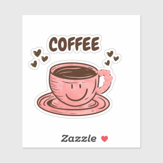かわいいコーヒーカップステッカー シール (シート)
