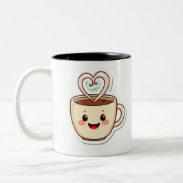 かわいいコーヒーカップPNG - ハートのコーヒーマグカップ ツートーンマグカップ
