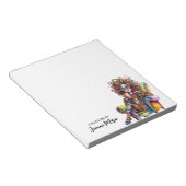 かわいいコーヒーカラフル女パーソナライズされた子 ノートパッド (アングル)