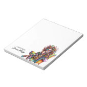 かわいいコーヒーカラフル女パーソナライズされた子 ノートパッド (回転)