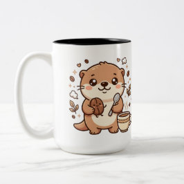 かわいいコーヒーカワウソマグカップ ツートーン ツートーンマグカップ