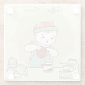 かわいいコーヒーキャット ガラスコースター (裏面)