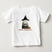 かわいいコーヒーゴーストのハロウィン ベビーTシャツ (正面)