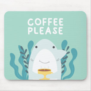 かわいいコーヒーサメ マウスパッド