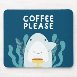 かわいいコーヒーサメ マウスパッド