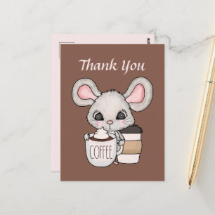 かわいいコーヒーショップのありがとうございました。または、ベンダー・マウス ポストカード