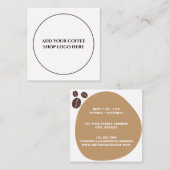 かわいいコーヒーショップのコーヒー豆とスポット スクエア名刺 (正面/裏面)