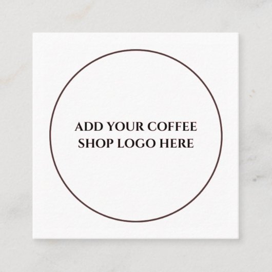かわいいコーヒーショップのコーヒー豆とスポット スクエア名刺 (正面)