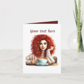 かわいいコーヒーショップのメッセージを追加 カード (正面)