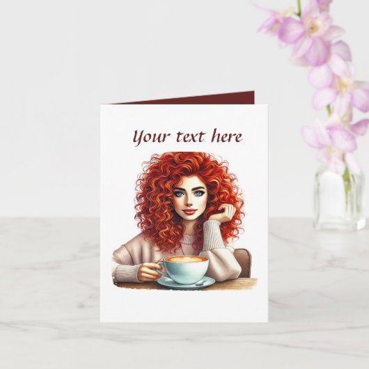 かわいいコーヒーショップのメッセージを追加 カード (蘭)