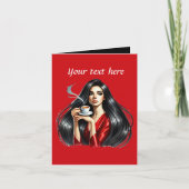 かわいいコーヒーショップのメッセージを追加 カード (正面)