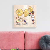 かわいいコーヒーショップの装飾 キャンバスプリント (インサイチュ (リビング))