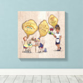 かわいいコーヒーショップの装飾 キャンバスプリント (インサイチュ (ウッドフロア))