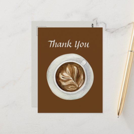 かわいいコーヒーショップやベンダー感謝していあなた ポストカード (正面/裏面インサイチュ)