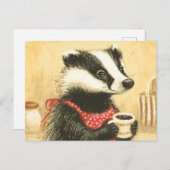 かわいいコーヒータイムと可愛いバ恋しく思ジャー。 ポストカード (正面/裏面)