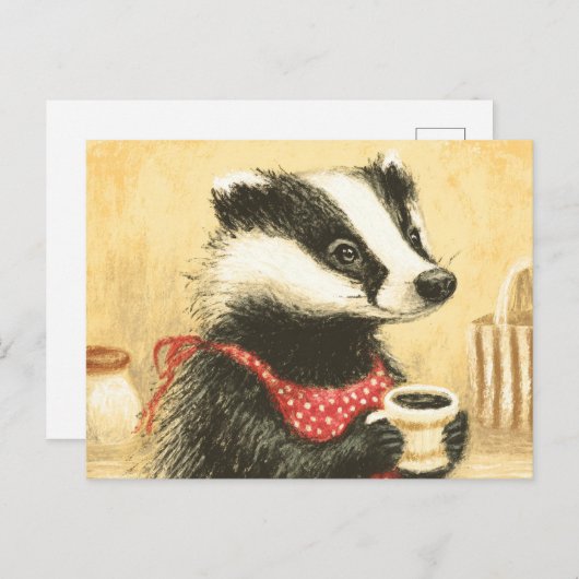 かわいいコーヒータイムと可愛いバ恋しく思ジャー。 ポストカード (正面/裏面)