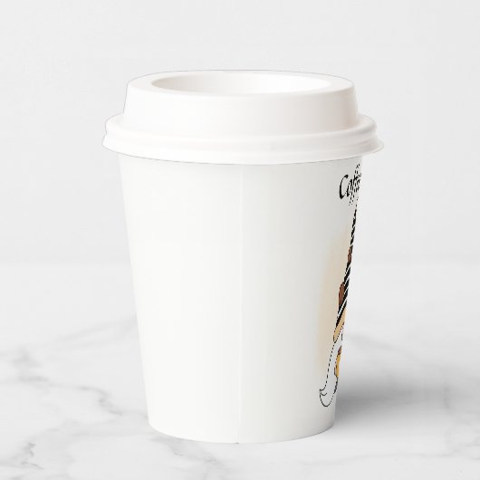 かわいいコーヒータイム格言追加文字紙カップ 紙コップ (右)