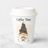 かわいいコーヒータイム格言追加文字紙カップ 紙コップ (正面)