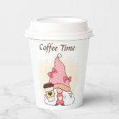 かわいいコーヒータイム格言追加文字紙カップ 紙コップ (正面)
