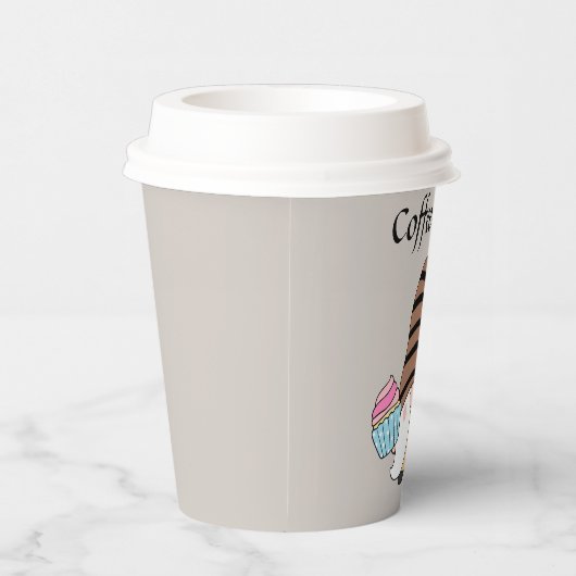 かわいいコーヒータイム格言追加文字 紙コップ (右)