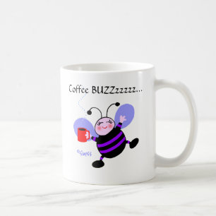 かわいいコーヒーバズの漫画紫の働き蜂 コーヒーマグカップ
