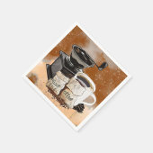 かわいいコーヒーバーグラインダーマグカップ豆 スタンダードカクテルナプキン (角)