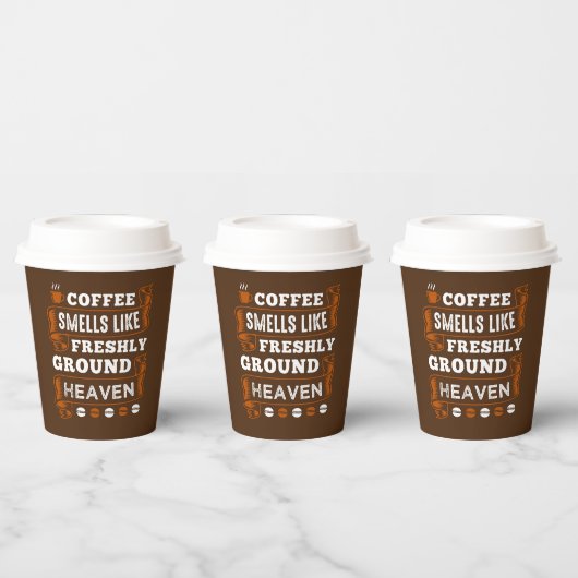 かわいいコーヒーバーパーティーワードアート紙カップ 紙コップ (複数)