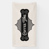かわいいコーヒーバーパーティー時間 横断幕 (縦)