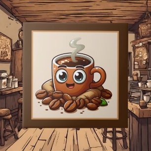 かわいいコーヒーバー、ショップまたはコーヒーをテーマにしたキッチン タイル