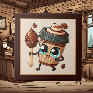 かわいいコーヒーバー、ショップまたはコーヒーをテーマにしたキッチン タイル