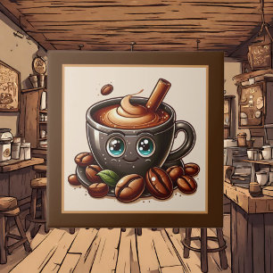 かわいいコーヒーバー、ショップまたはコーヒーをテーマにしたキッチン タイル