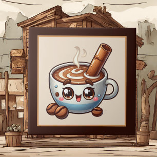 かわいいコーヒーバー、ショップまたはコーヒーをテーマにしたキッチン タイル