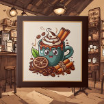 かわいいコーヒーバー、ショップまたはコーヒーをテーマにしたキッチン タイル<br><div class="desc">かわいいコーヒーバー、ショップまたはコーヒーをテーマにしたキッチンセラミックタイル</div>