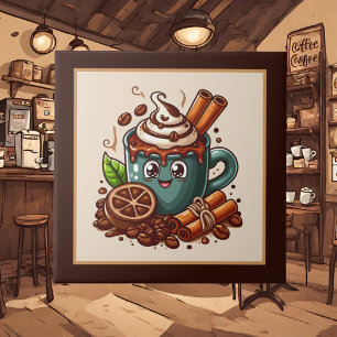 かわいいコーヒーバー、ショップまたはコーヒーをテーマにしたキッチン タイル