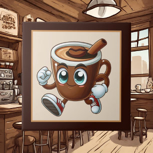 かわいいコーヒーバー、ショップまたはコーヒーをテーマにしたキッチン タイル