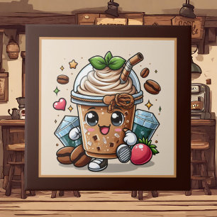 かわいいコーヒーバー、ショップまたはコーヒーをテーマにしたキッチン タイル
