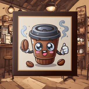 かわいいコーヒーバー、ショップまたはコーヒーをテーマにしたキッチン タイル