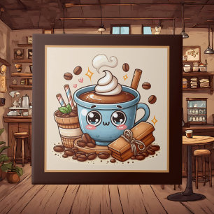 かわいいコーヒーバー、ショップまたはコーヒーをテーマにしたキッチン タイル