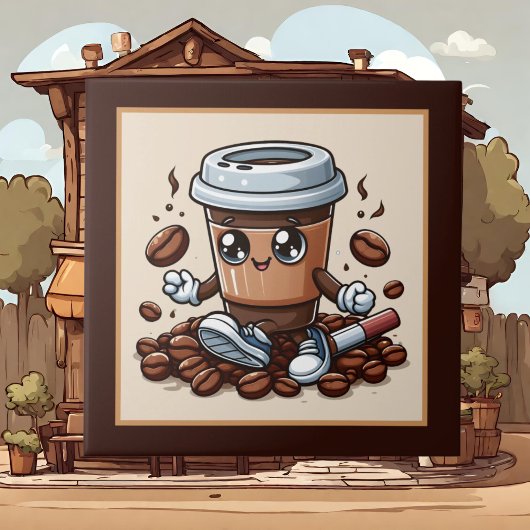 かわいいコーヒーバー、ショップまたはコーヒーをテーマにしたキッチン タイル