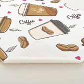 かわいいコーヒーパターンシェルパブランケットソフト&コージー シェルパブランケット (3/4)